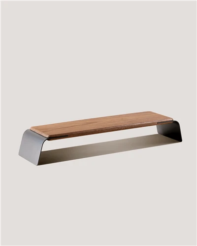 Ergonomik Siyah Ceviz Ahşap Soar Monitör Stand Masa